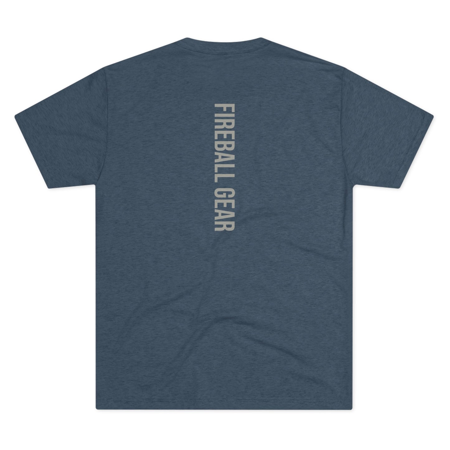 Fireball Gear - Flame & Gear - Gray & White - Triblend T-shirt
