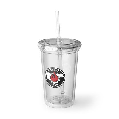 Fireball Gear - 16oz Insulated Acrylic Tumbler, with Lid and Straw