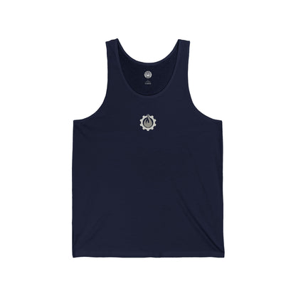 Fireball Gear - Flame & Gear - Gray & White - Fitness Jersey Tank Top