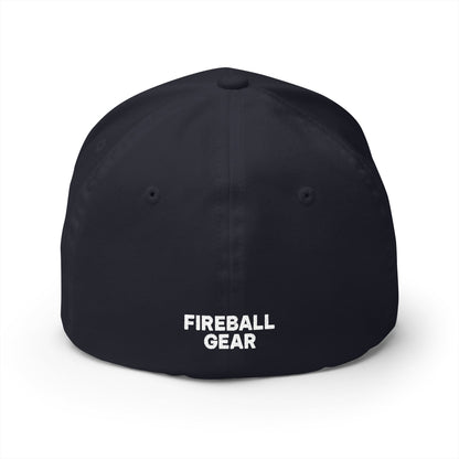 Fireball 3D - Brand Logo - Red & White - Dark Colors - FlexFit Cap