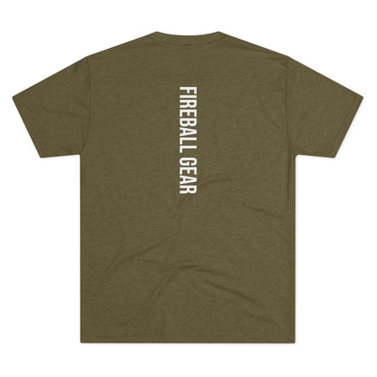 Fireball Gear - Flame & Gear - White - Fitness Triblend T-shirt