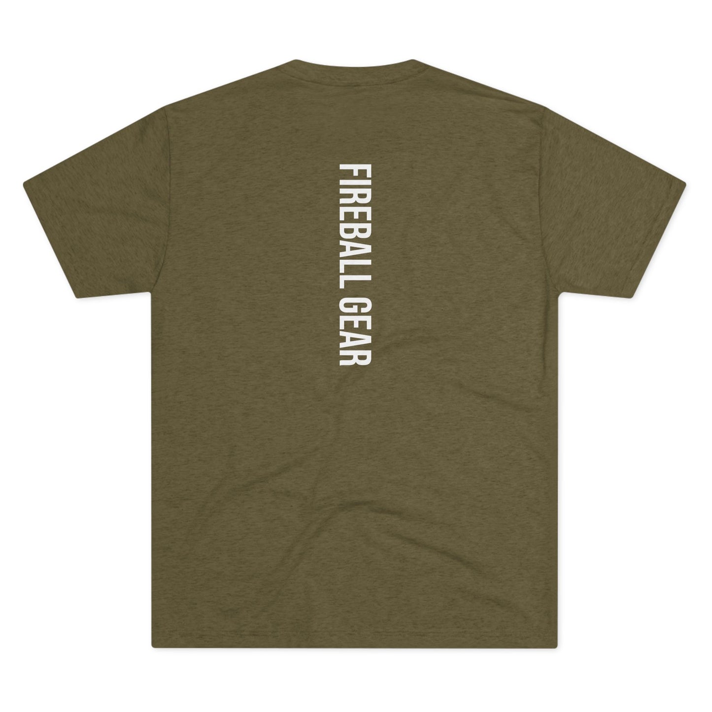Fireball Gear - Flame & Gear Centered - White - Triblend T-shirt