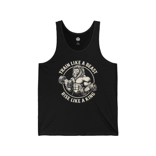 Beast Mode Series - Train Like a Beast, Rise Like a King - Fitness Jersey Tank Top