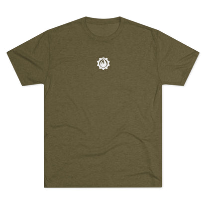Fireball Gear - Flame & Gear Centered - White - Triblend T-shirt