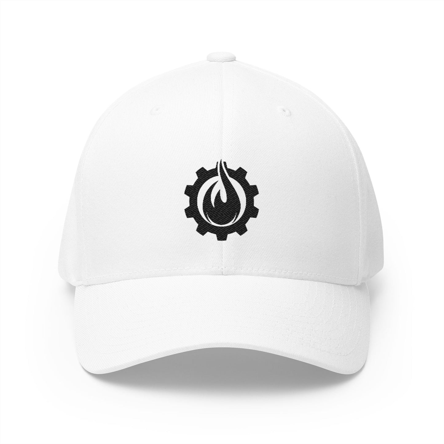 Fireball Gear - Flame & Gear - Black - FlexFit Embroidered Baseball Cap