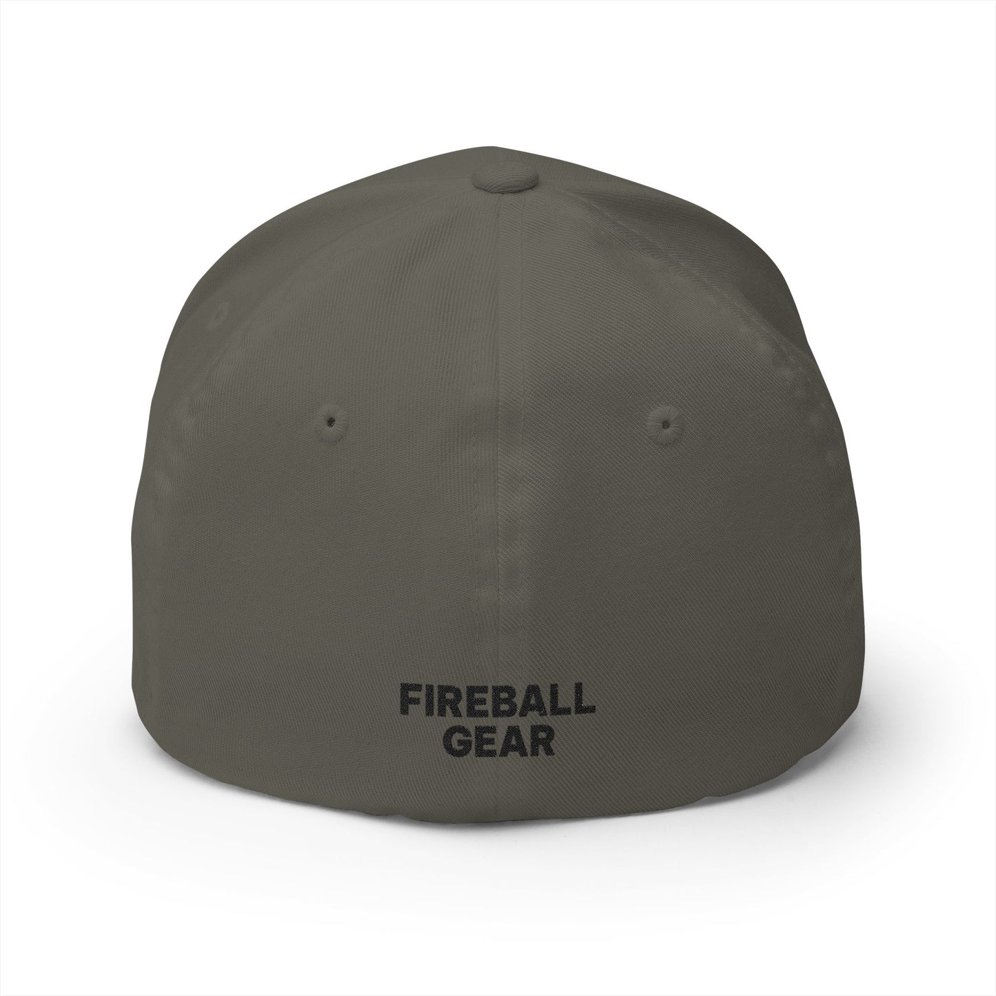 Fireball Gear - Flame & Gear - Black - FlexFit Embroidered Baseball Cap
