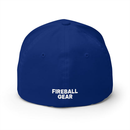 Fireball 3D - Brand Logo - Red & White - Dark Colors - FlexFit Cap
