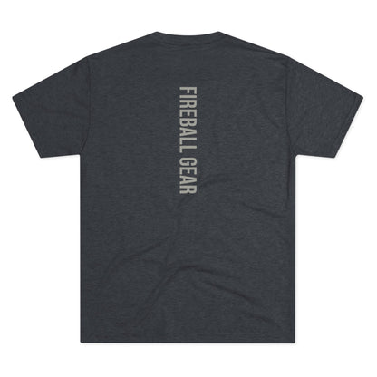 Fireball Gear - Flame & Gear - Gray & White - Triblend T-shirt