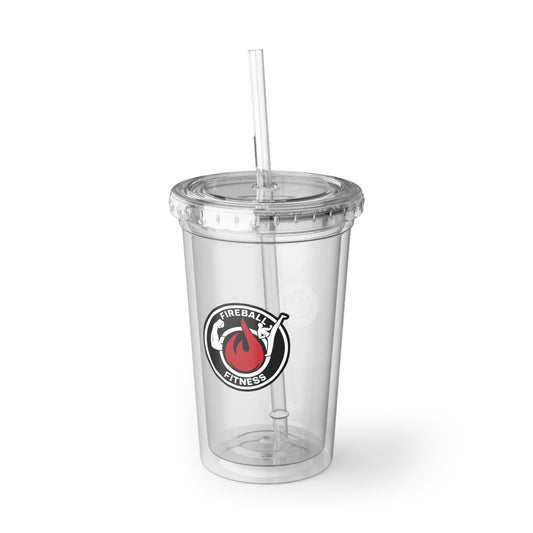 Fireball Fitness - 16oz Insulated Acrylic Tumbler, with Lid and Straw