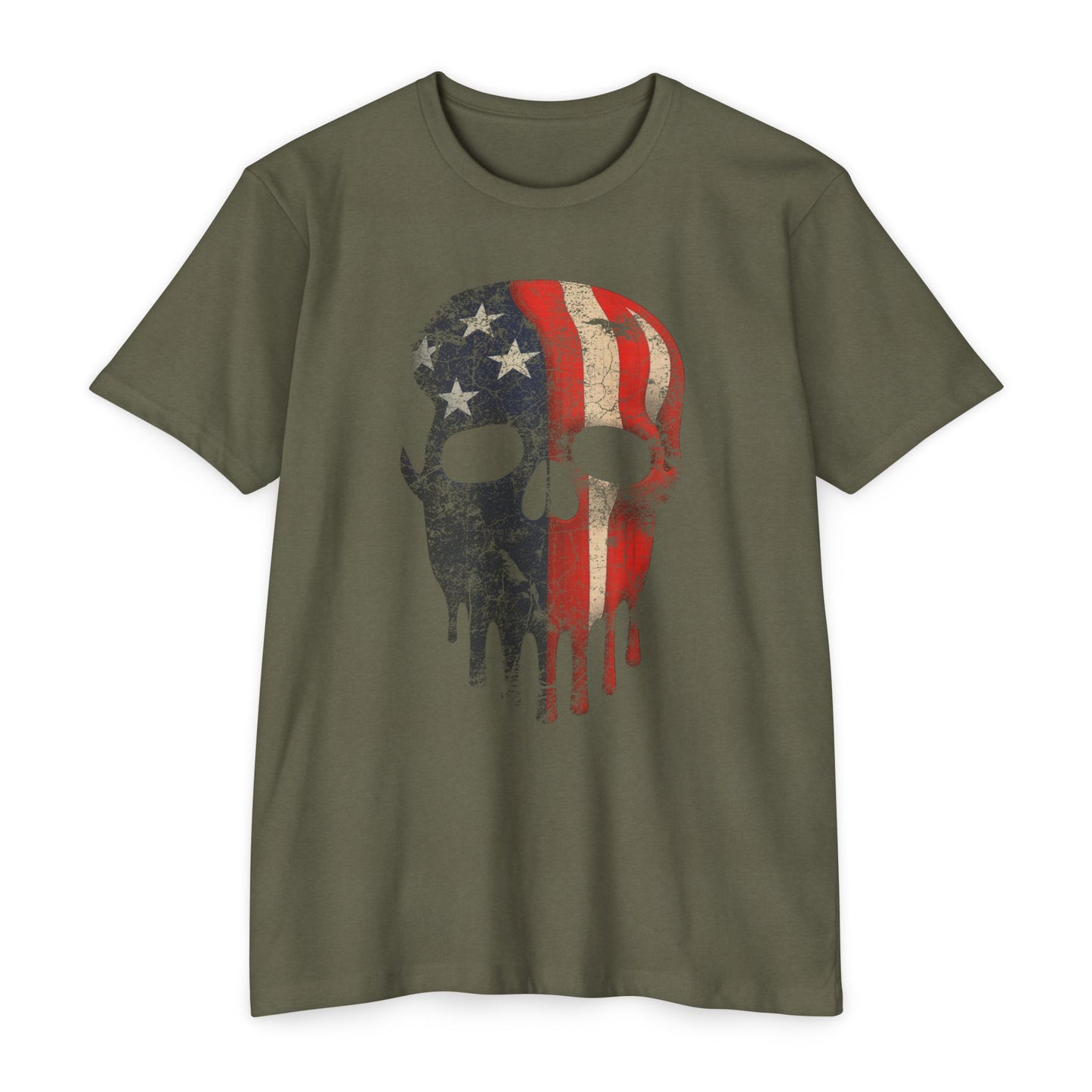 Painted Patriotic Skull - T-shirt