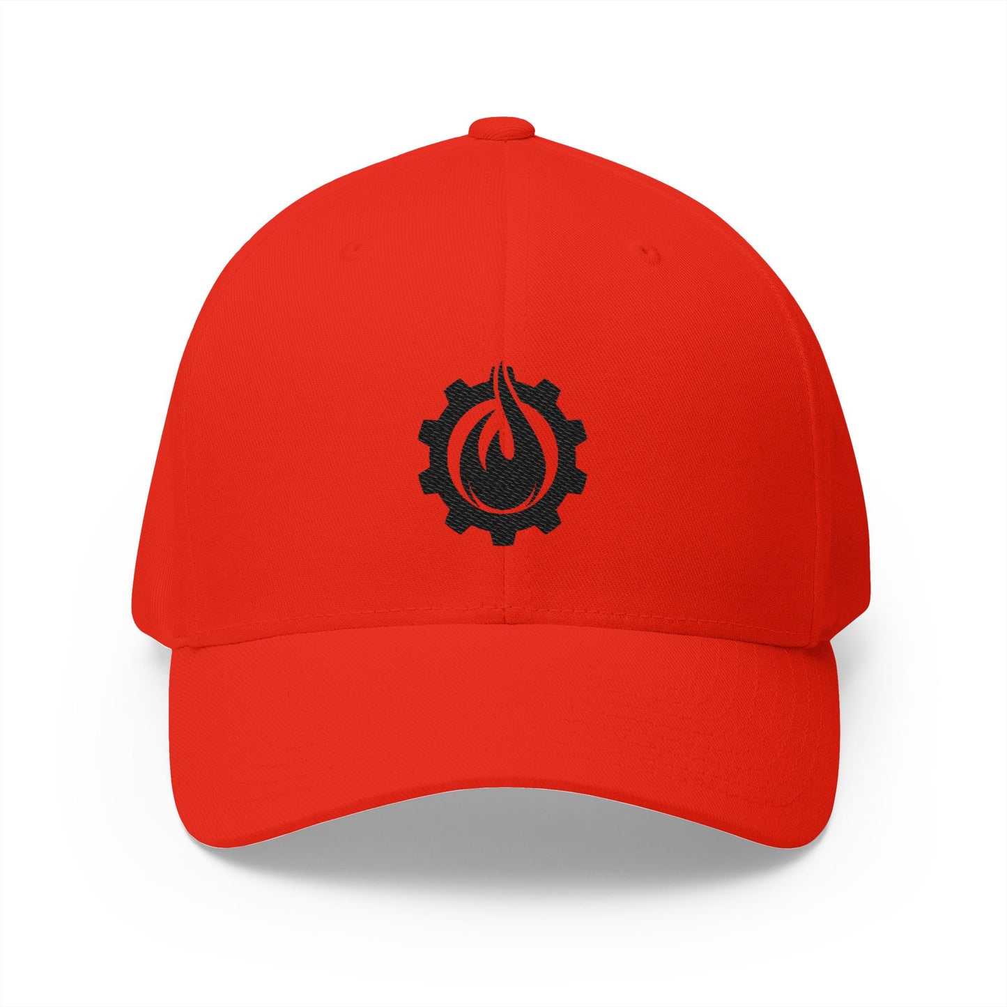 Fireball Gear - Flame & Gear - Black - FlexFit Embroidered Baseball Cap